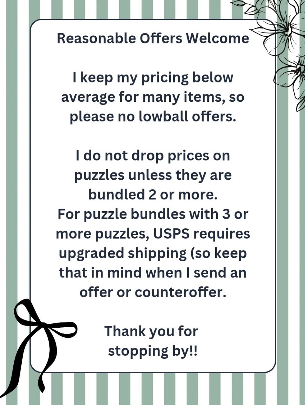 Reasonable Offers Welcome